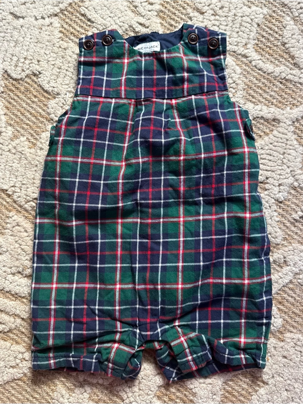 Janie and Jack Green, Red and Navy Plaid Tarten boys Jon Jon